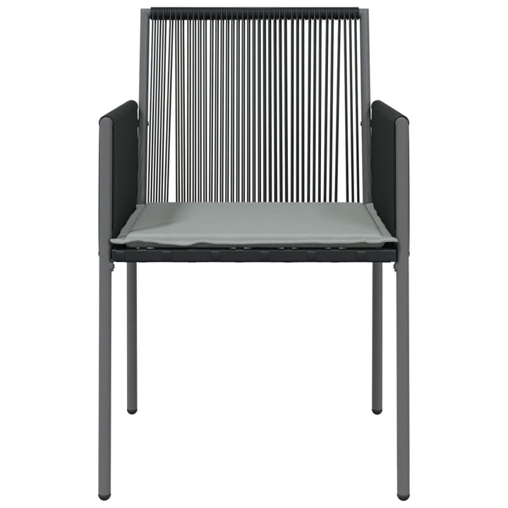havestole med hynder 6 stk. 54x60,5x83,5 cm polyrattan sort