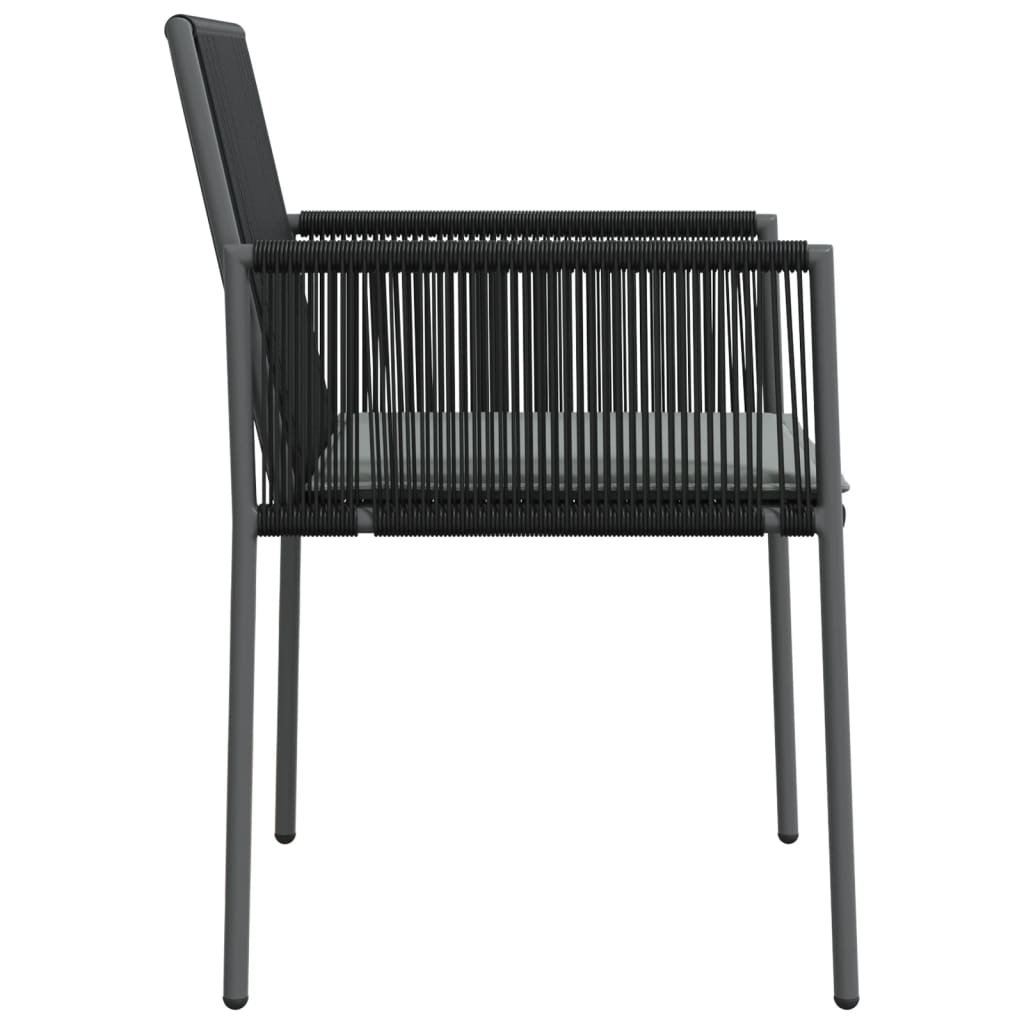 havestole med hynder 6 stk. 54x60,5x83,5 cm polyrattan sort