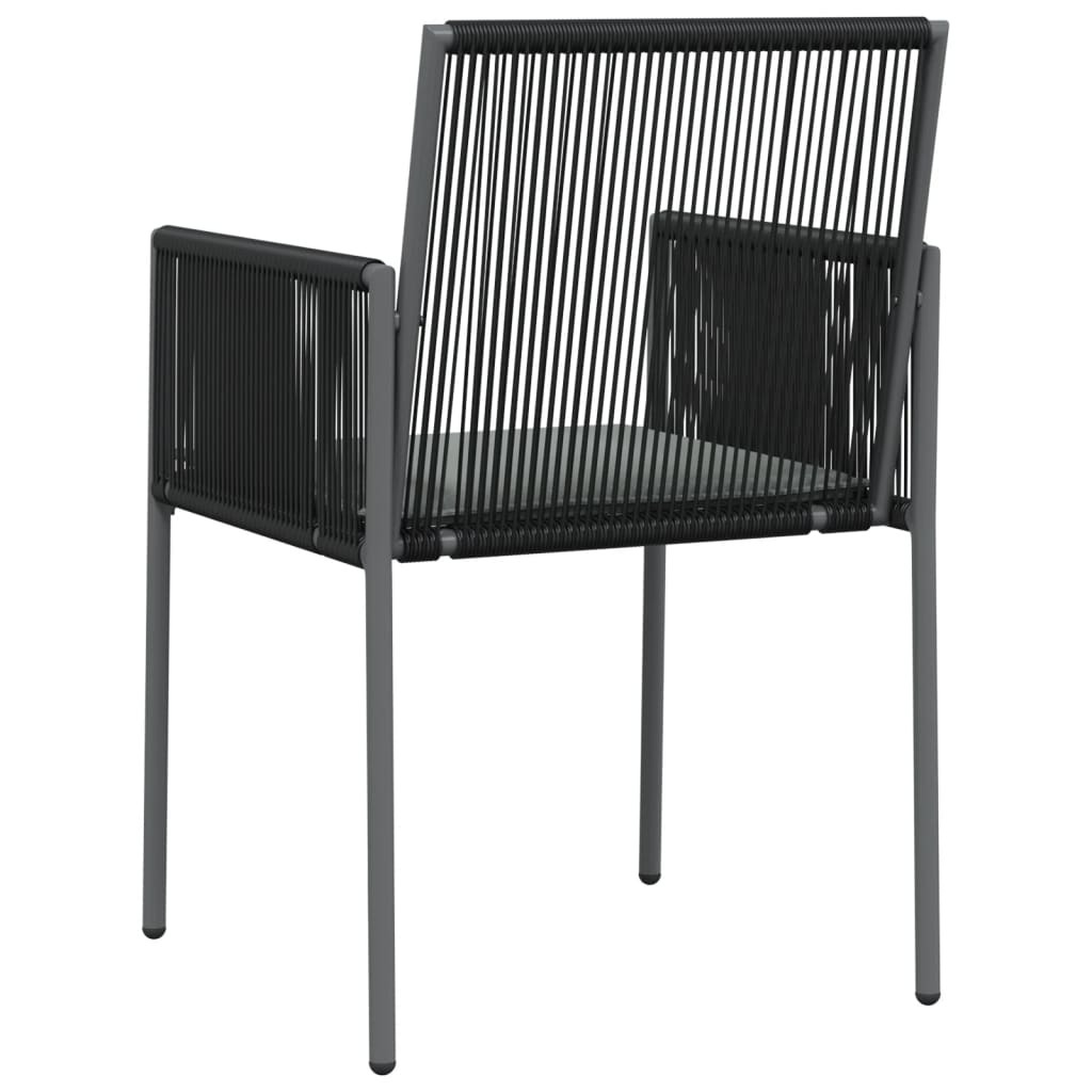 havestole med hynder 6 stk. 54x60,5x83,5 cm polyrattan sort