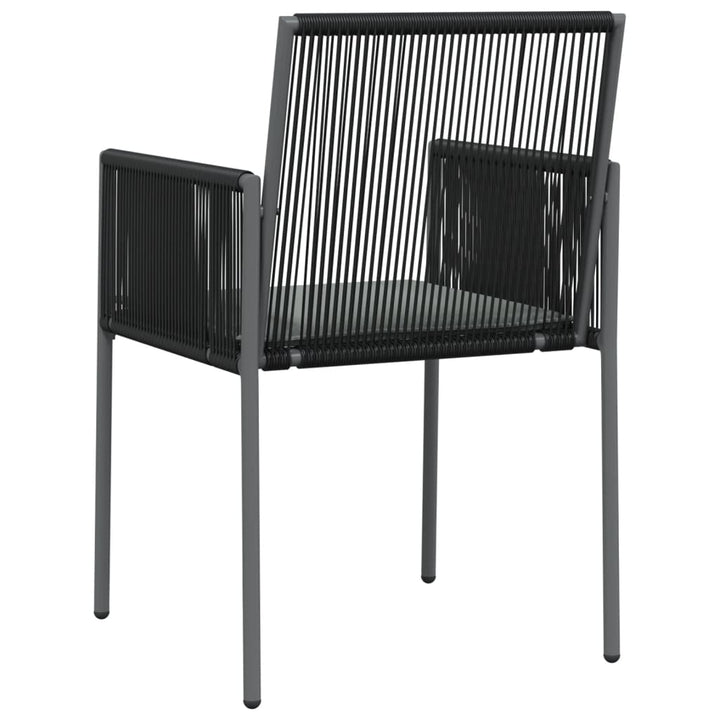 havestole med hynder 6 stk. 54x60,5x83,5 cm polyrattan sort