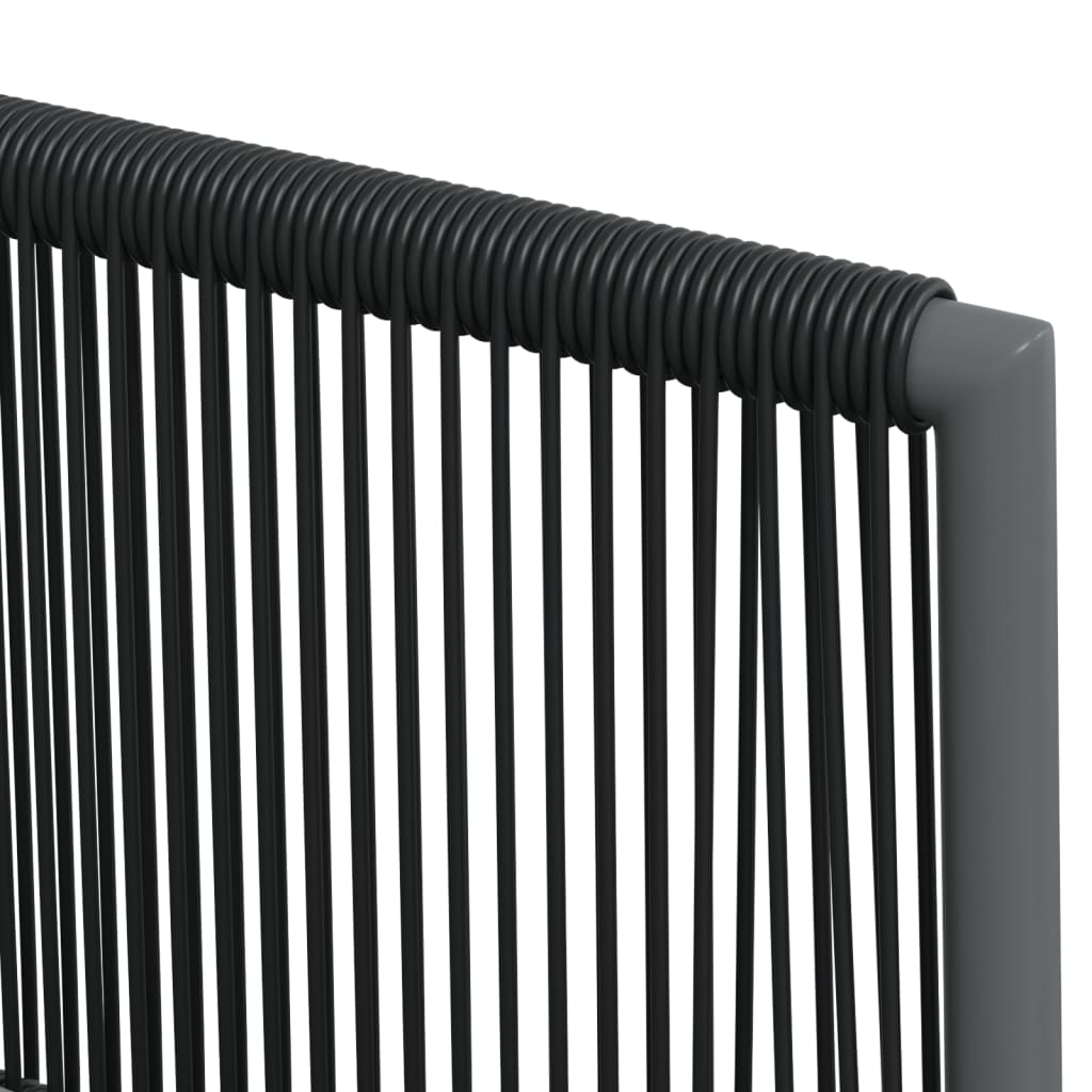 havestole med hynder 6 stk. 54x60,5x83,5 cm polyrattan sort