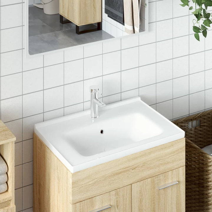 badeværelsesvask 61x48x19,5 cm rektangulær keramisk hvid