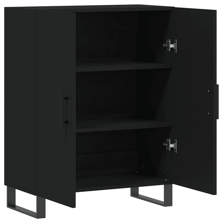 skænk 69,5x34x90 cm konstrueret træ sort