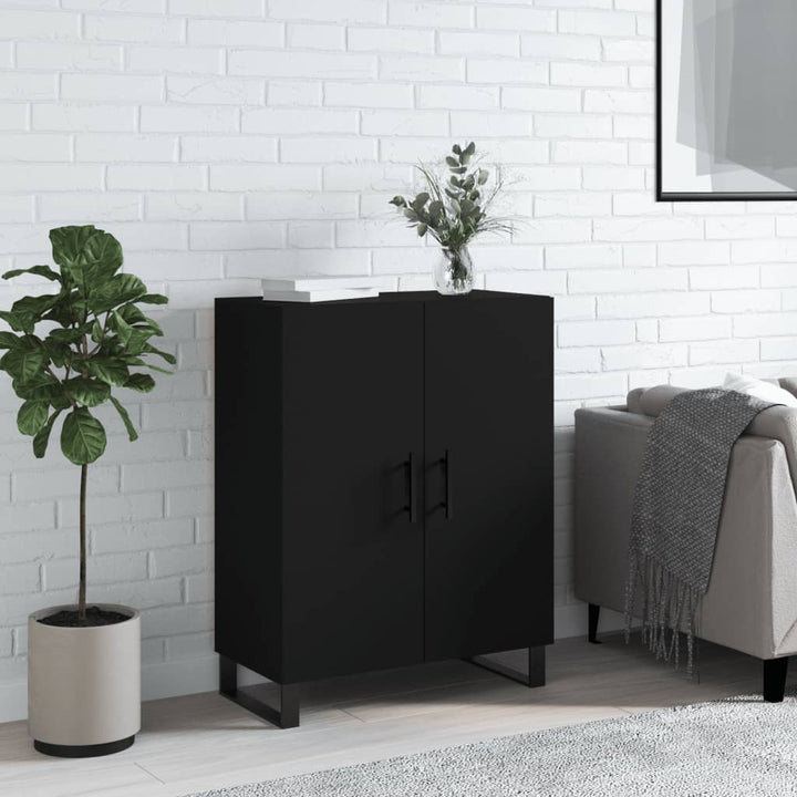 skænk 69,5x34x90 cm konstrueret træ sort