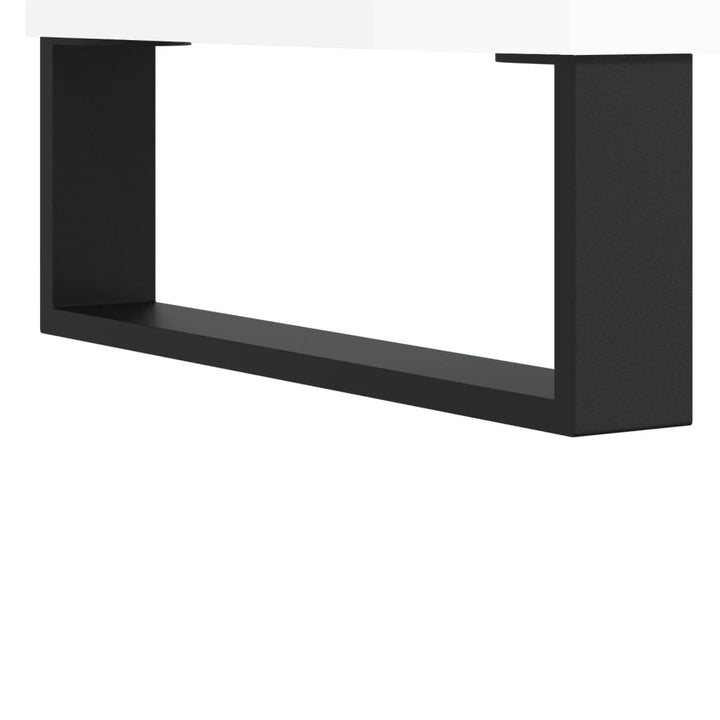 skænk 69,5x34x90 cm konstrueret træ hvid højglans
