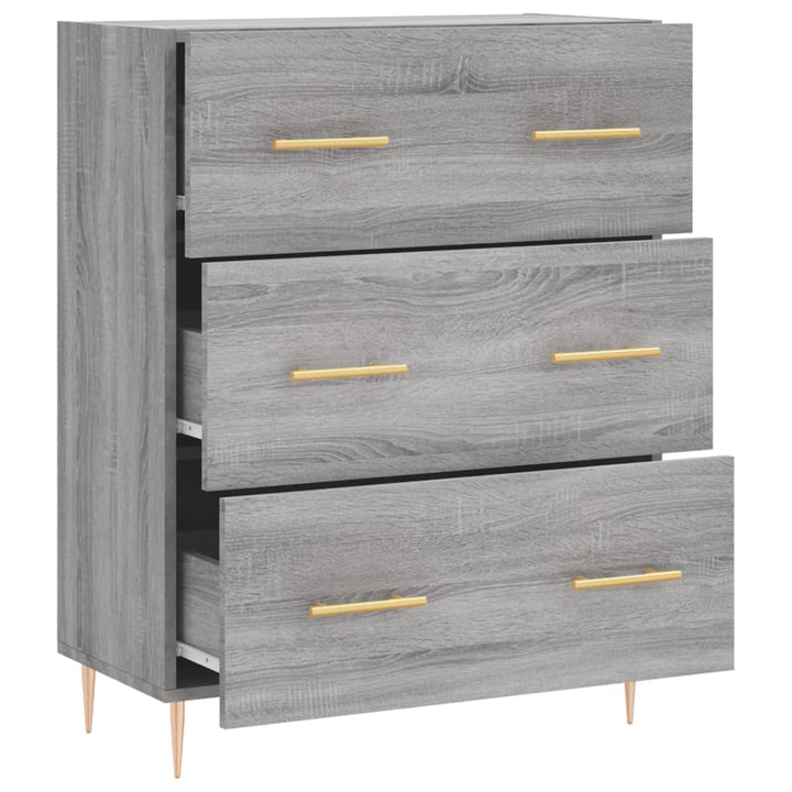 skænk 69,5x34x90 cm konstrueret træ grå sonoma-eg