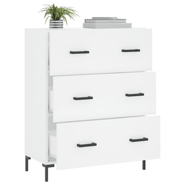 skænk 69,5x34x90 cm konstrueret træ hvid