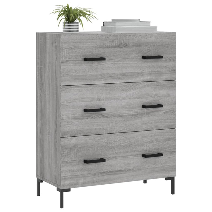 skænk 69,5x34x90 cm konstrueret træ grå sonoma-eg