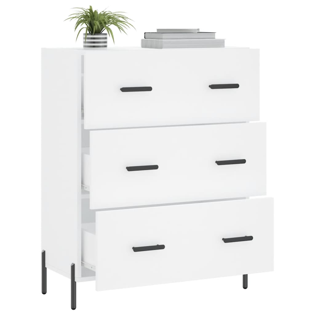 skænk 69,5x34x90 cm konstrueret træ hvid