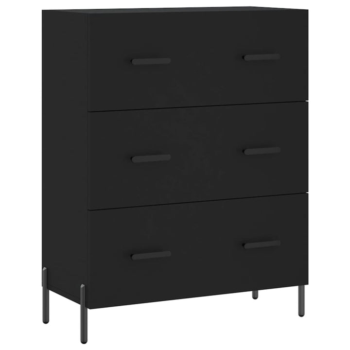 skænk 69,5x34x90 cm konstrueret træ sort