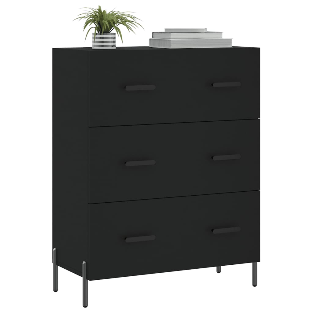 skænk 69,5x34x90 cm konstrueret træ sort