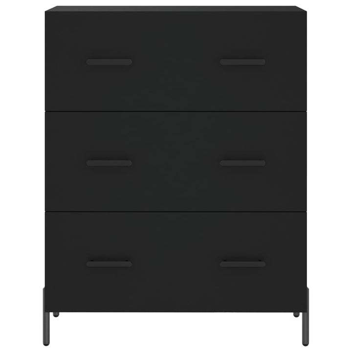 skænk 69,5x34x90 cm konstrueret træ sort