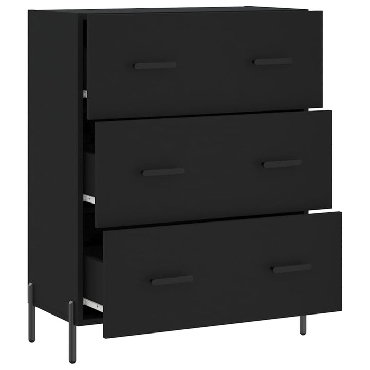 skænk 69,5x34x90 cm konstrueret træ sort