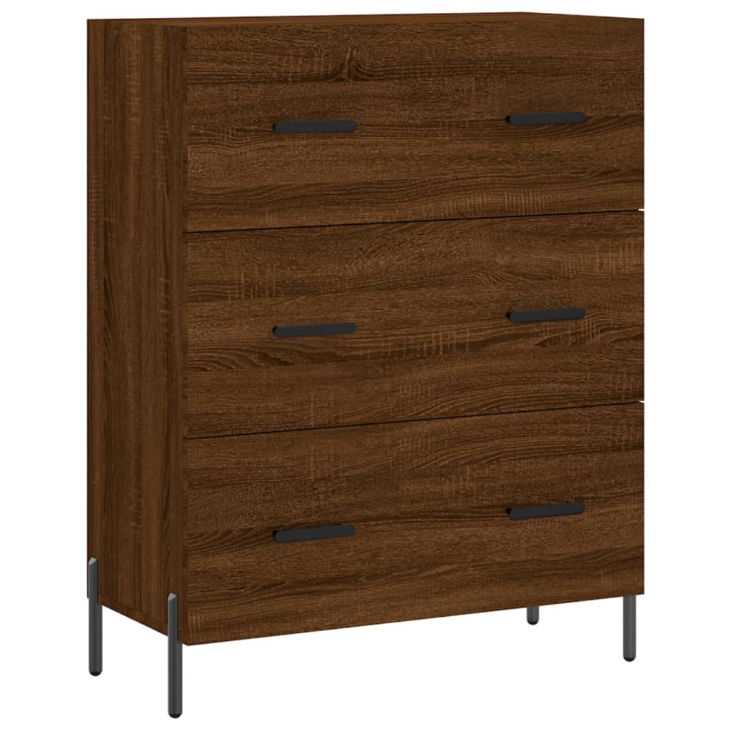 skænk 69,5x34x90 cm konstrueret træ brun egetræsfarve