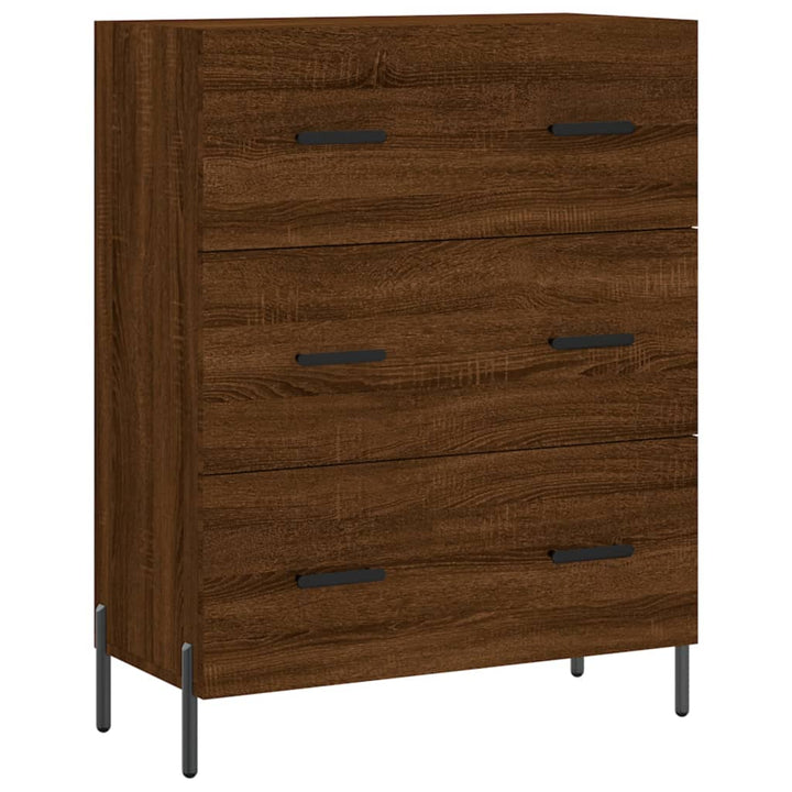 skænk 69,5x34x90 cm konstrueret træ brun egetræsfarve