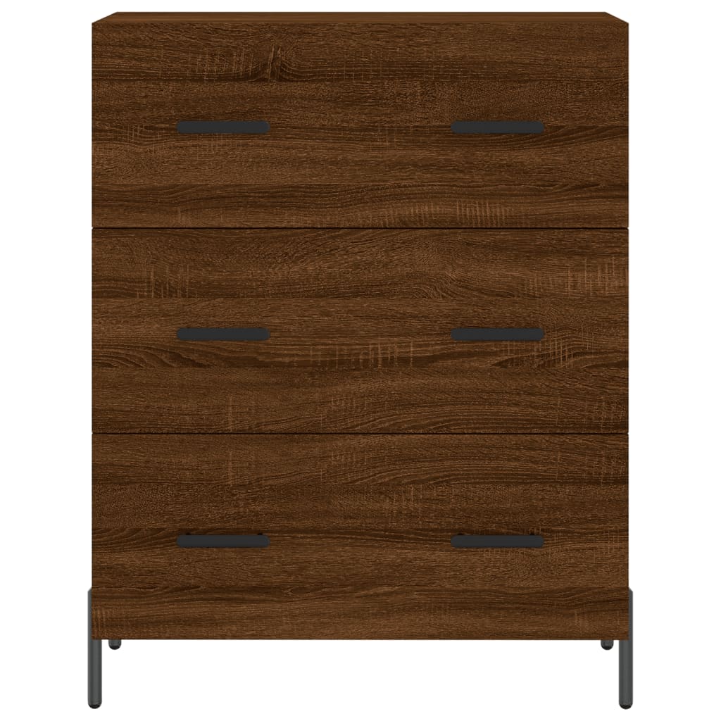 skænk 69,5x34x90 cm konstrueret træ brun egetræsfarve