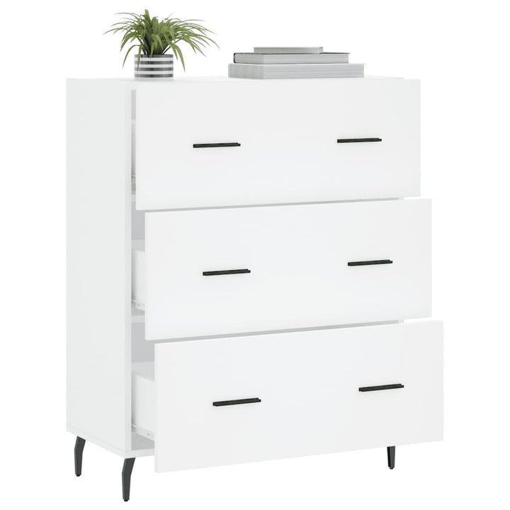 skænk 69,5x34x90 cm konstrueret træ hvid