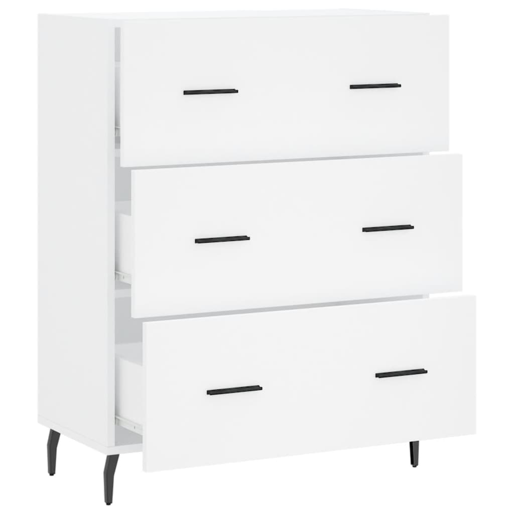 skænk 69,5x34x90 cm konstrueret træ hvid