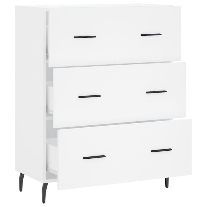 skænk 69,5x34x90 cm konstrueret træ hvid