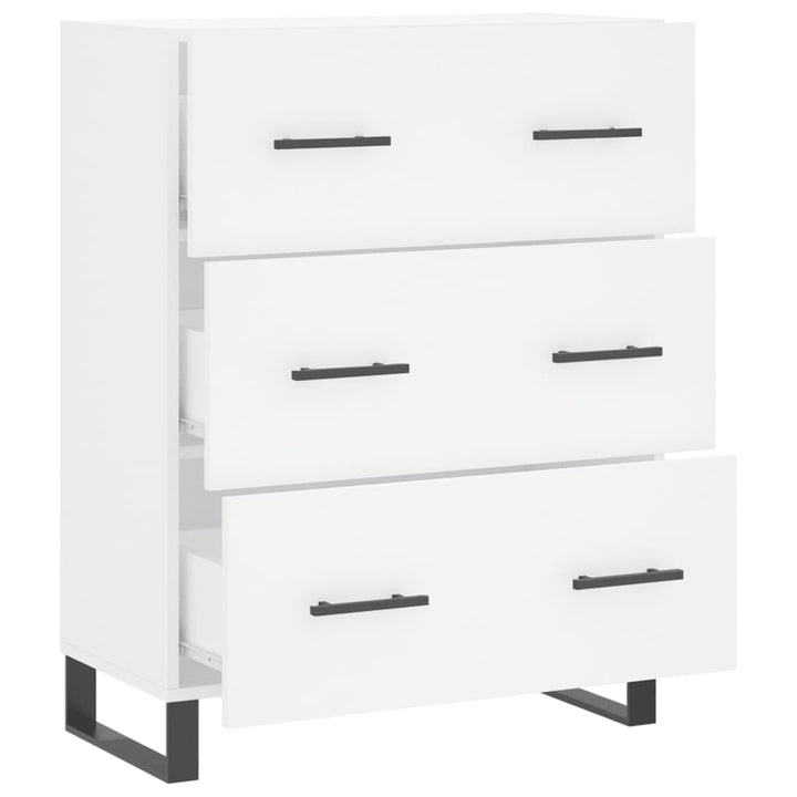 skænk 69,5x34x90 cm konstrueret træ hvid