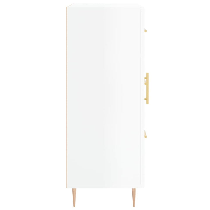 skænk 69,5x34x90 cm konstrueret træ hvid højglans