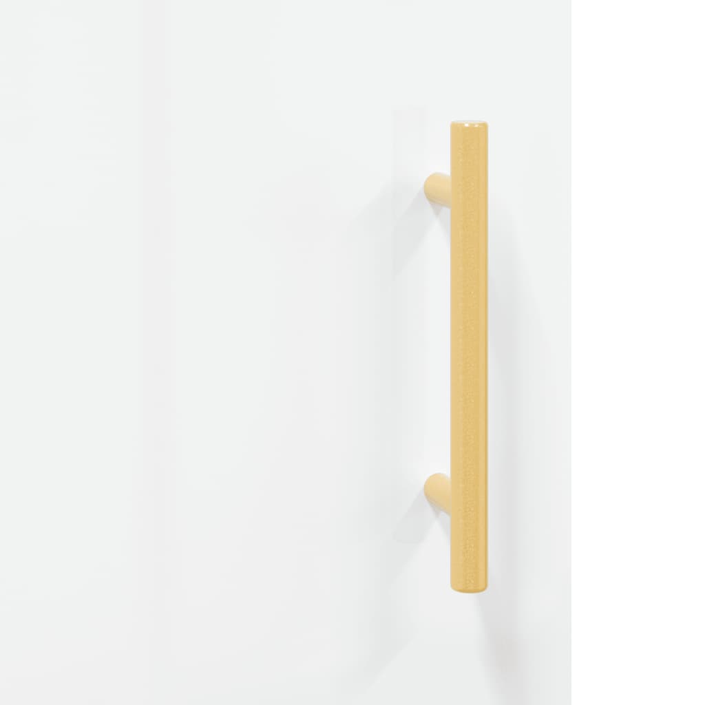 skænk 69,5x34x90 cm konstrueret træ hvid højglans
