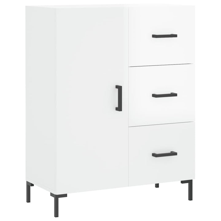 skænk 69,5x34x90 cm konstrueret træ hvid højglans