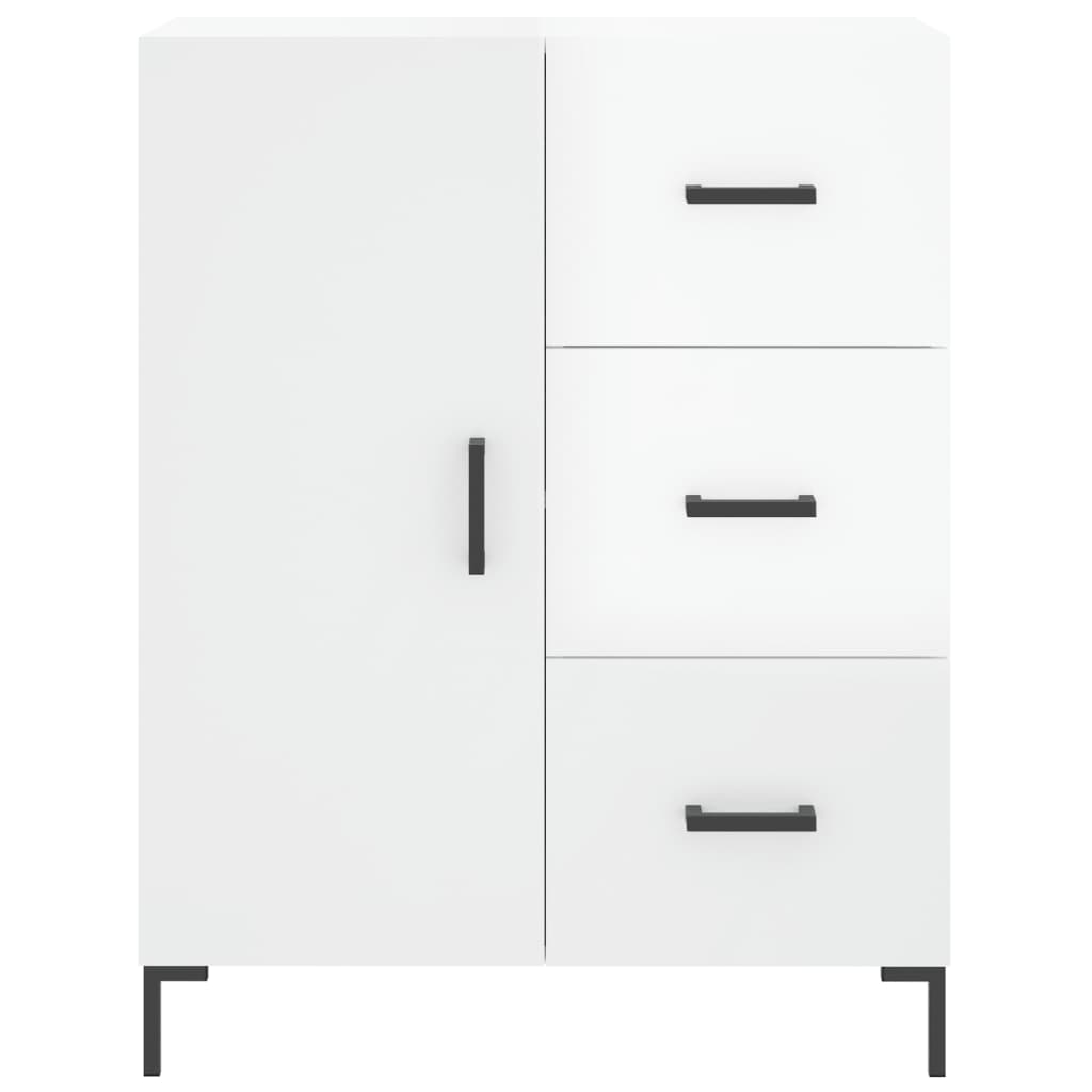 skænk 69,5x34x90 cm konstrueret træ hvid højglans