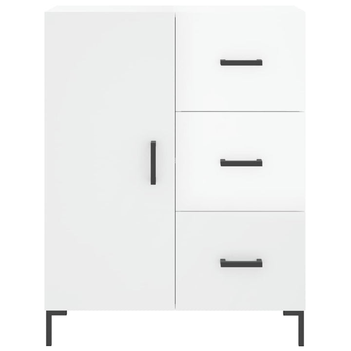 skænk 69,5x34x90 cm konstrueret træ hvid højglans