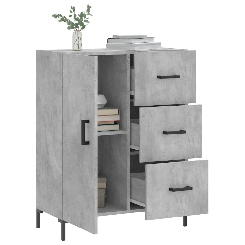 skænk 69,5x34x90 cm konstrueret træ betongrå