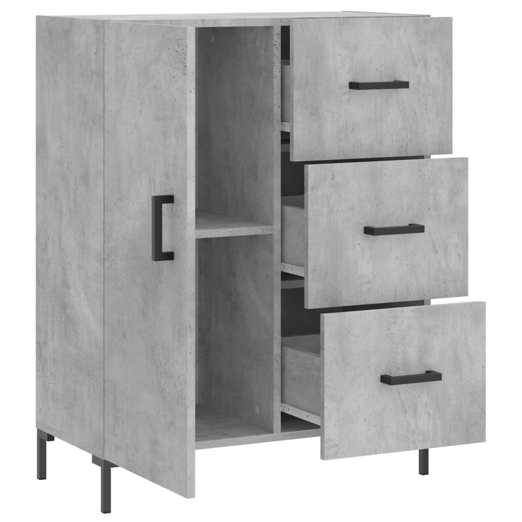 skænk 69,5x34x90 cm konstrueret træ betongrå