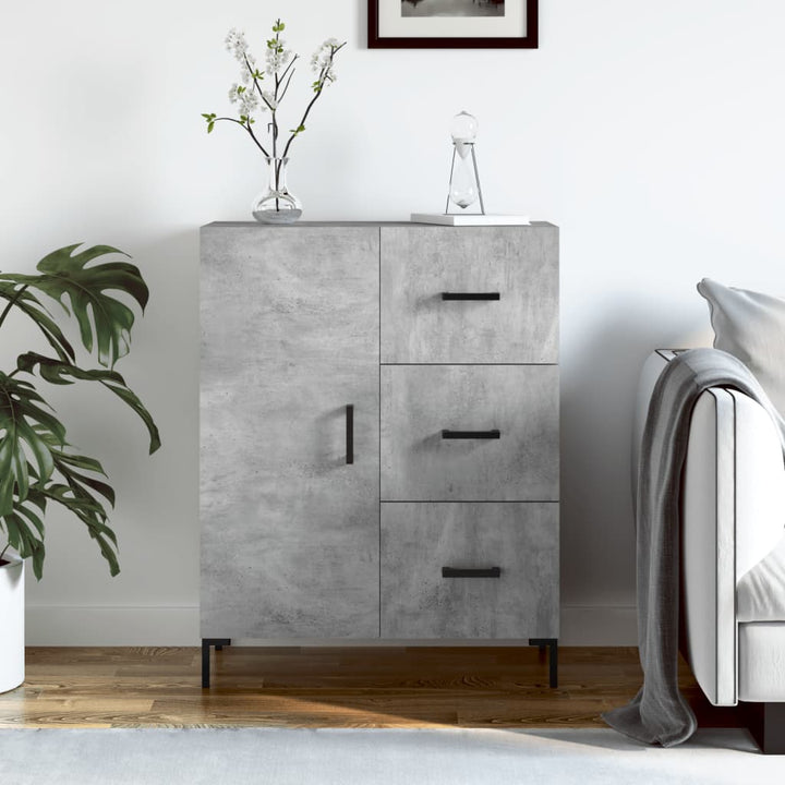 skænk 69,5x34x90 cm konstrueret træ betongrå
