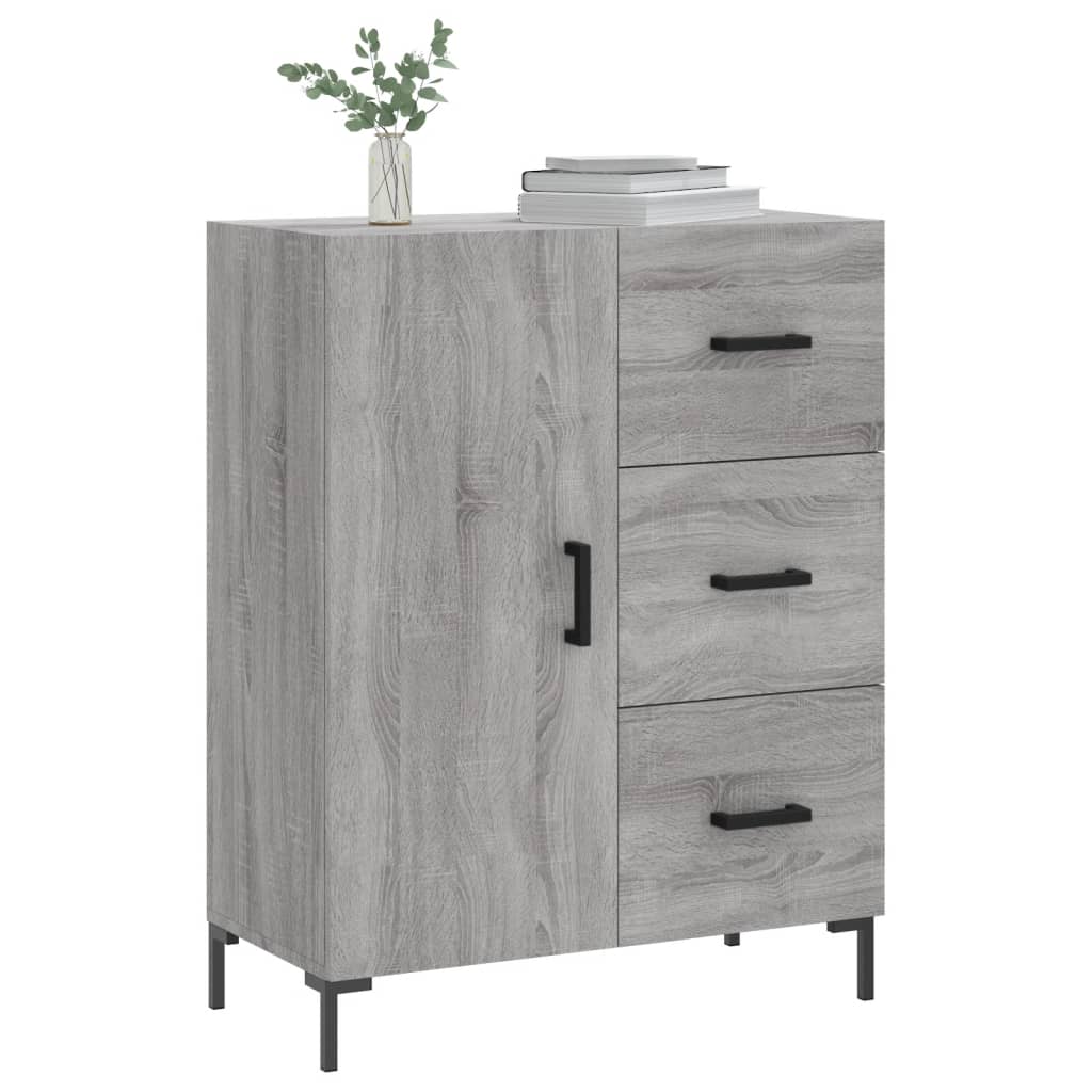 skænk 69,5x34x90 cm konstrueret træ grå sonoma-eg
