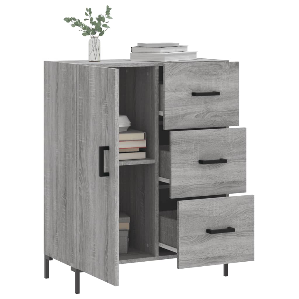 skænk 69,5x34x90 cm konstrueret træ grå sonoma-eg