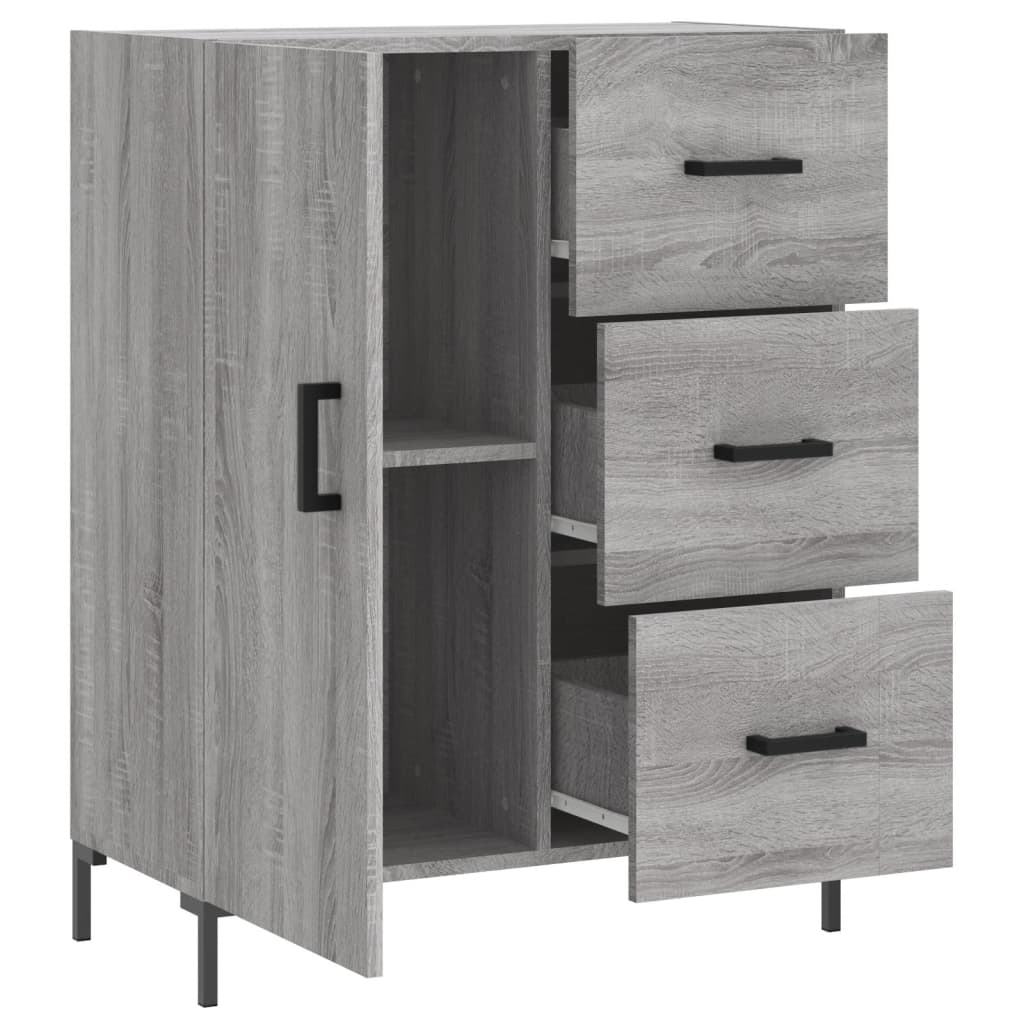 skænk 69,5x34x90 cm konstrueret træ grå sonoma-eg