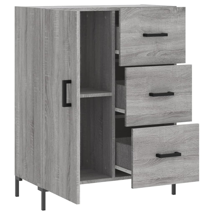 skænk 69,5x34x90 cm konstrueret træ grå sonoma-eg