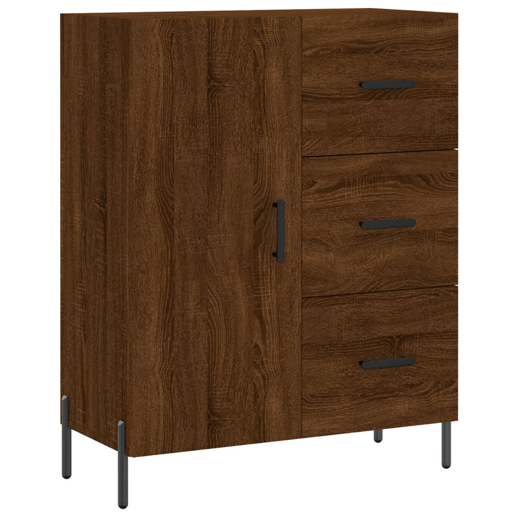 skænk 69,5x34x90 cm konstrueret træ brun egetræsfarve