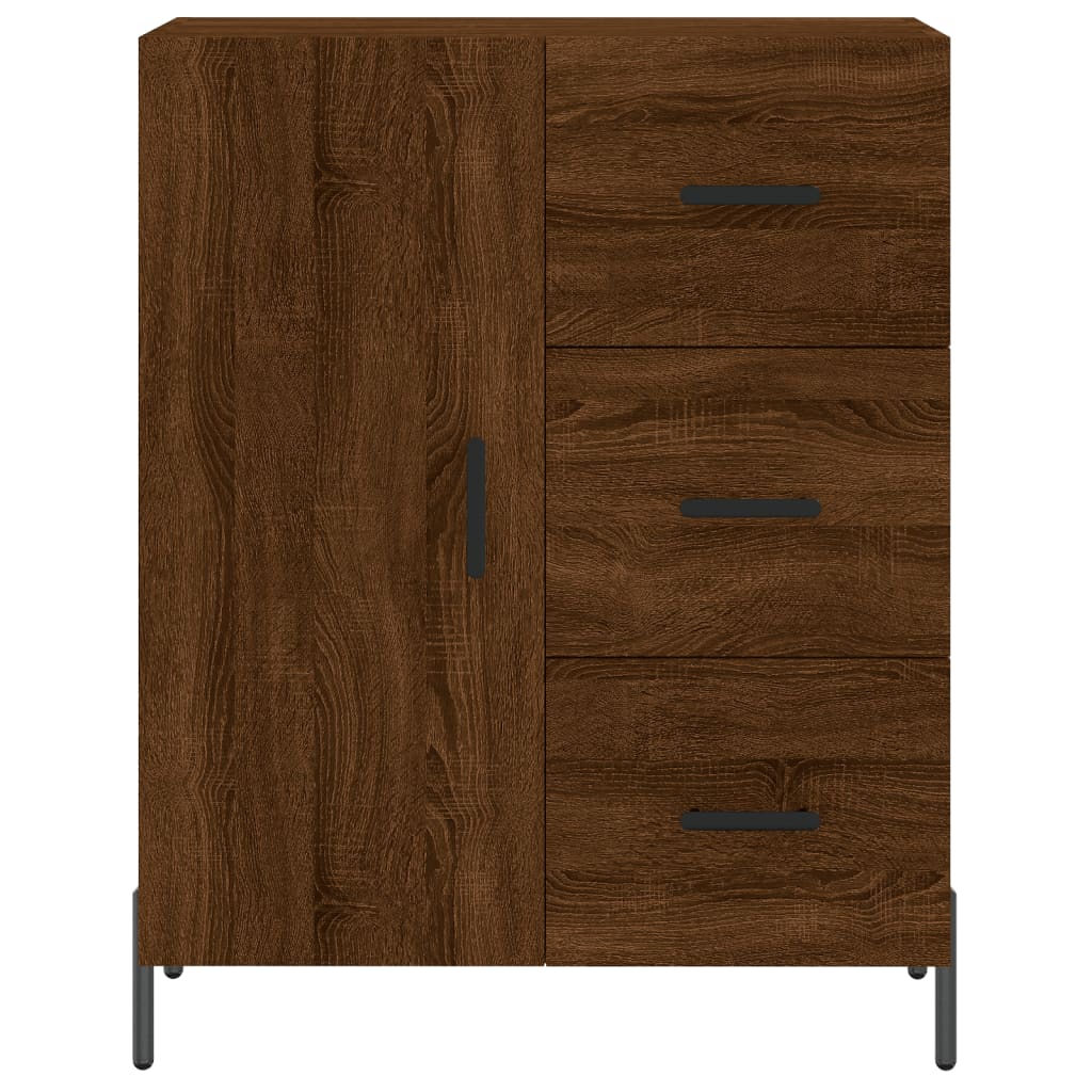 skænk 69,5x34x90 cm konstrueret træ brun egetræsfarve