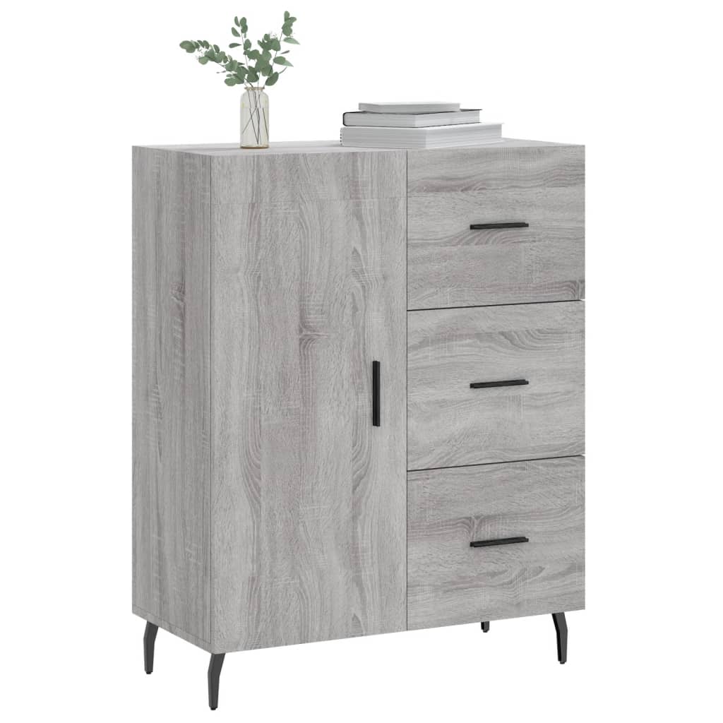 skænk 69,5x34x90 cm konstrueret træ grå sonoma-eg