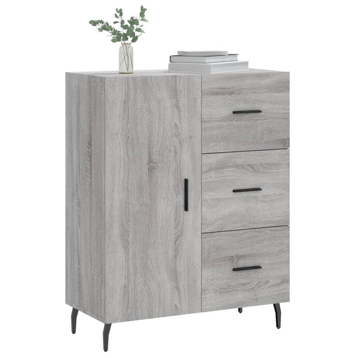 skænk 69,5x34x90 cm konstrueret træ grå sonoma-eg