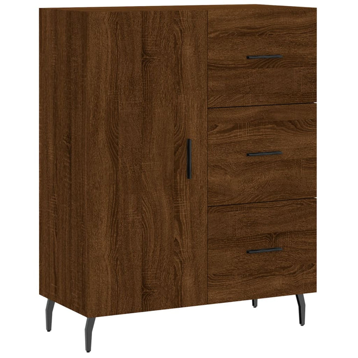 skænk 69,5x34x90 cm konstrueret træ brun egetræsfarve
