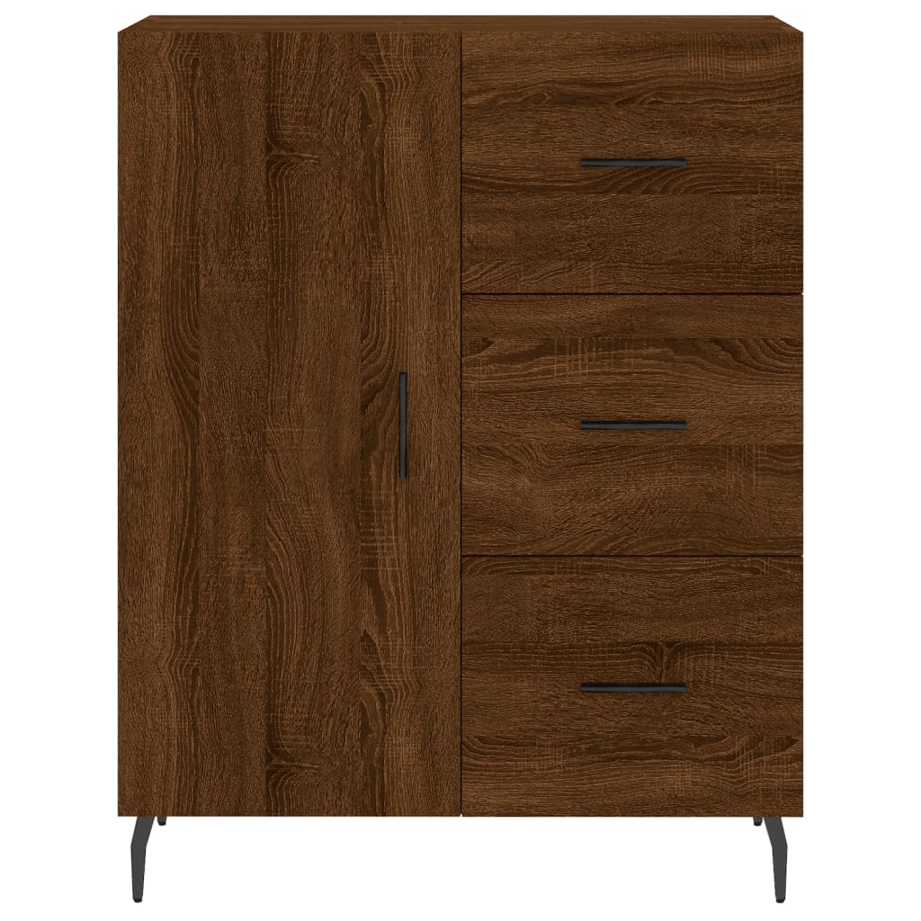 skænk 69,5x34x90 cm konstrueret træ brun egetræsfarve