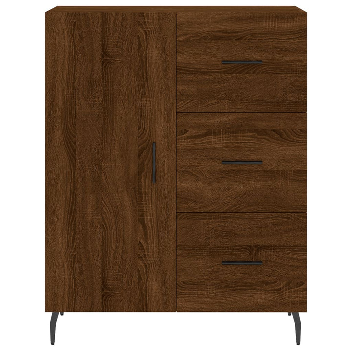 skænk 69,5x34x90 cm konstrueret træ brun egetræsfarve
