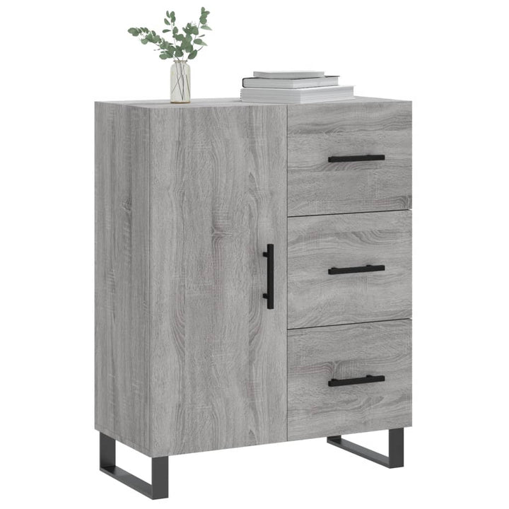 skænk 69,5x34x90 cm konstrueret træ grå sonoma-eg