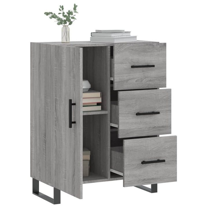 skænk 69,5x34x90 cm konstrueret træ grå sonoma-eg