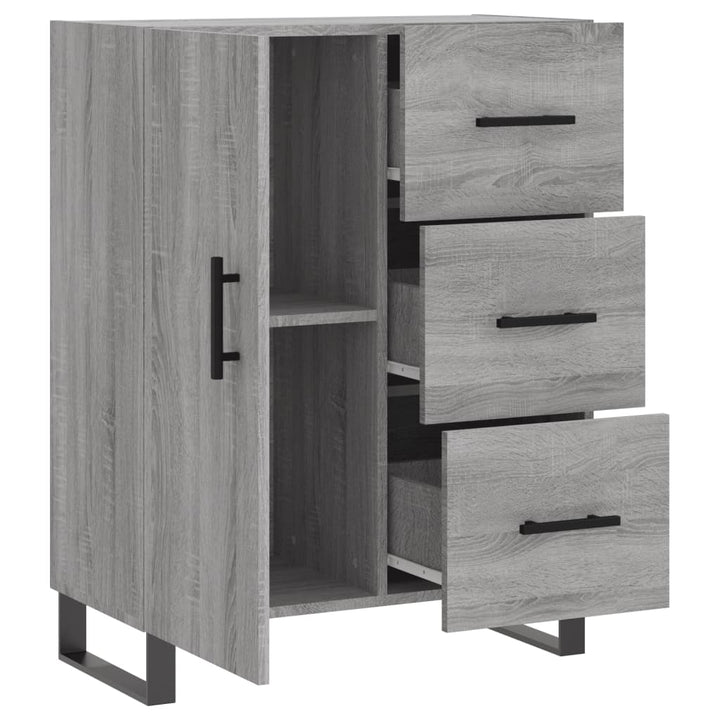 skænk 69,5x34x90 cm konstrueret træ grå sonoma-eg