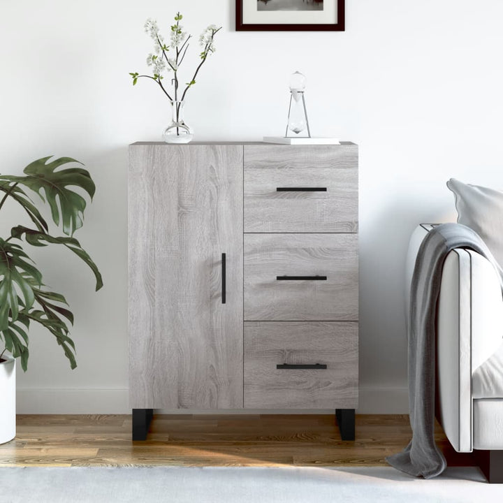 skænk 69,5x34x90 cm konstrueret træ grå sonoma-eg
