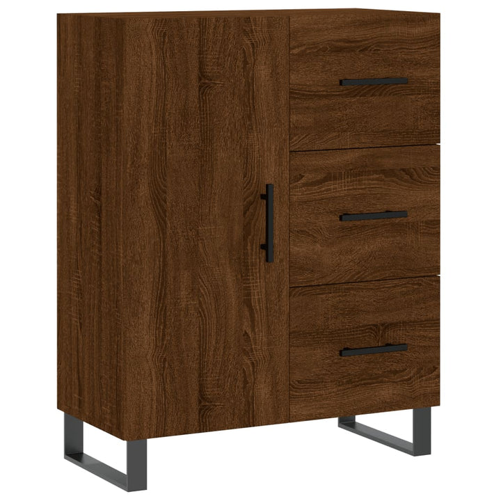 skænk 69,5x34x90 cm konstrueret træ brun egetræsfarve