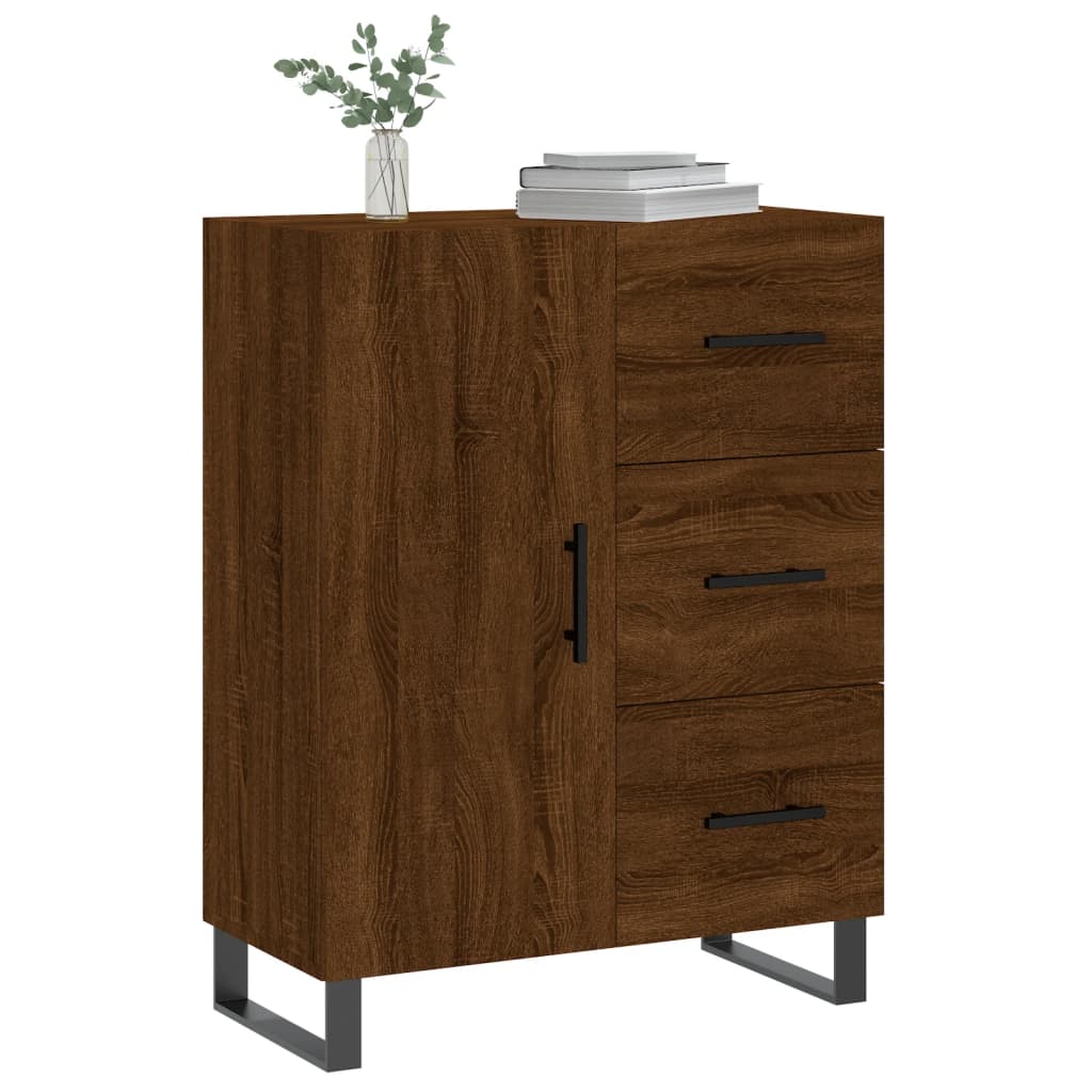 skænk 69,5x34x90 cm konstrueret træ brun egetræsfarve