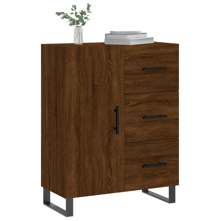 skænk 69,5x34x90 cm konstrueret træ brun egetræsfarve